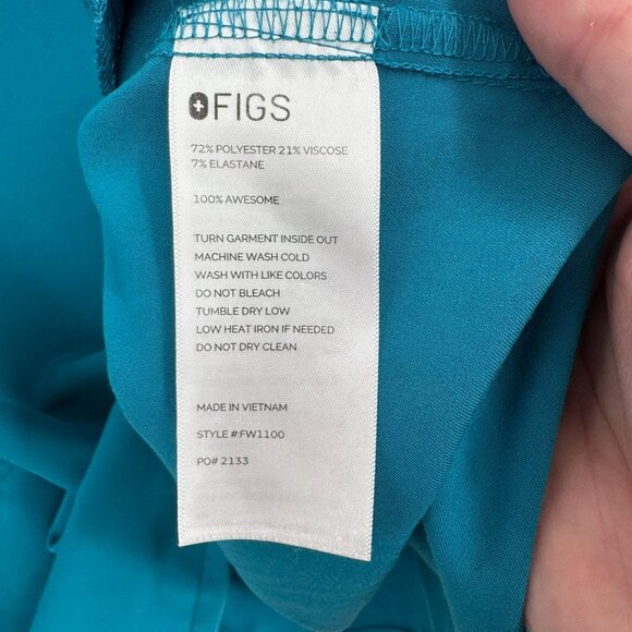 Figs‎ Casma Three Pocket Scrub Top Women's Size XL Pacific Blue - Picture 8 of 11